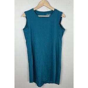 Eileen Fisher Nori Teal Cotton Stretch Jersey Dress Size XS Women’s